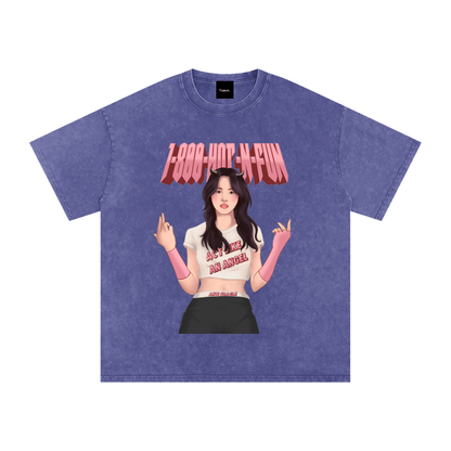 1-800-Hot-N-Fun Acid Wash T-Shirt
