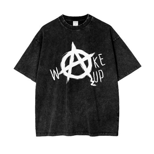 Wake Up Acid Wash Tee
