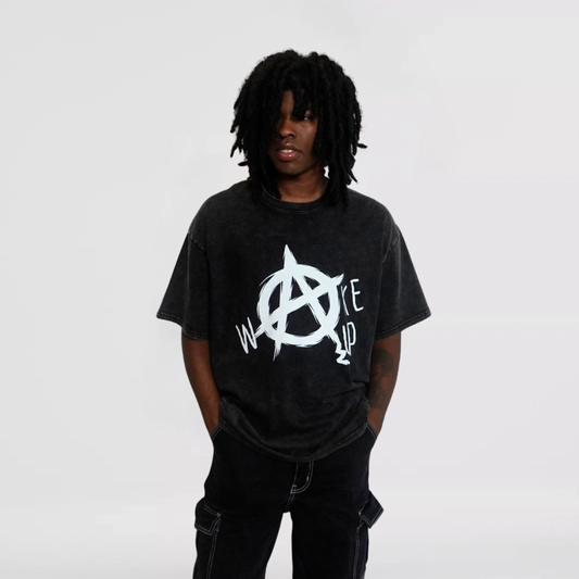 Wake Up Acid Wash Tee