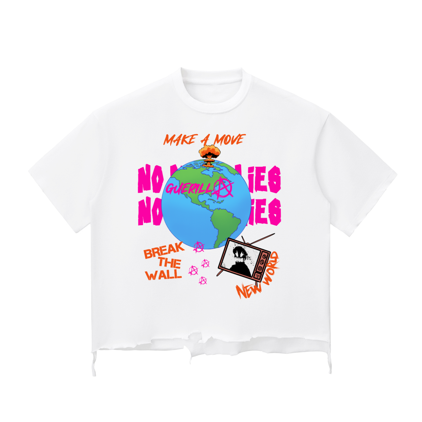 Break the Wall Distressed Boxy T-shirt