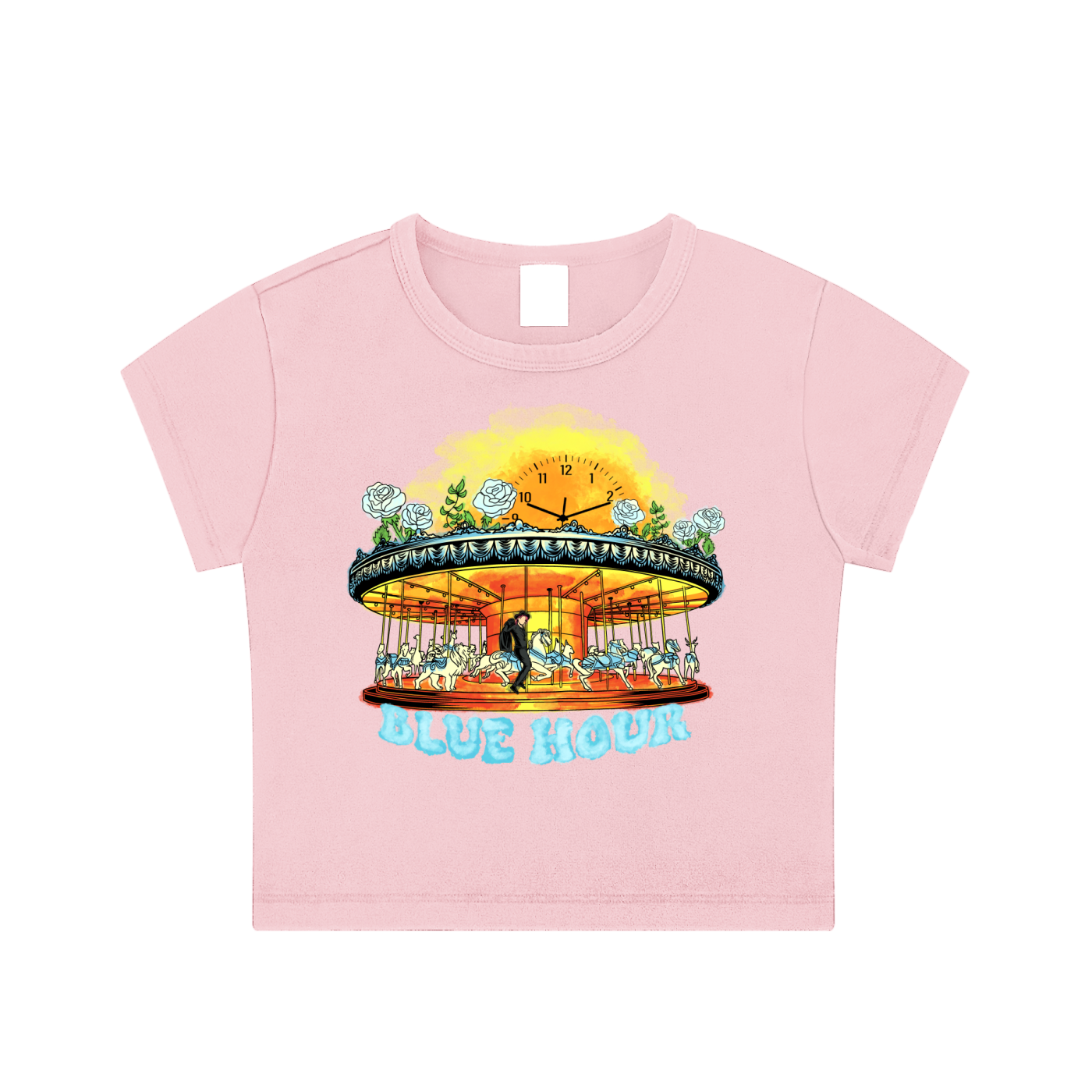 Blue hour,txt,tomorrow x together,crop top,tee,baby tee,tshirt,shirt