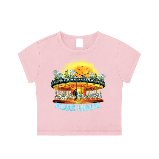 Blue hour,txt,tomorrow x together,crop top,tee,baby tee,tshirt,shirt